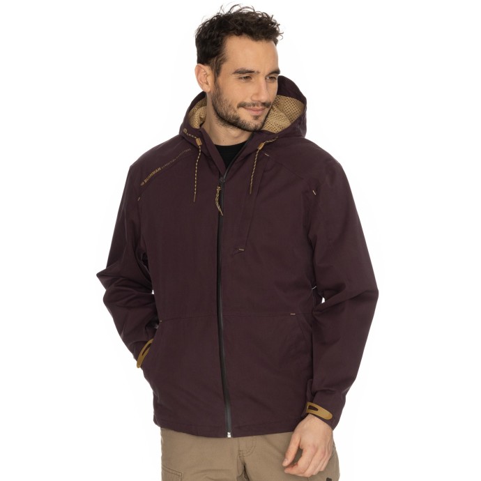 Bushman Jacke Renegade dunkelbraun XXXL.
 Es muss reichen!
 *Der Farbton der Jacke ist spezifisch, mit einem Hauch von Burgunderrot.&nbsp;
 
 Spezifikationen:
 
 	70% Baumwolle, 30% Nylon
 	überklebte Nähte
 	Wassersäule: 7 500 mm
 	160 g/m2
 	Hochwertiger YKK-Reißverschluss
 	Brusttasche mit Reißverschluss
 	Netzfutter
 	"Pfirsich-Finish"