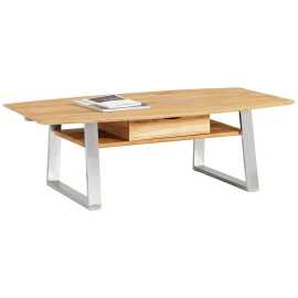 Novel KONFERENČNÝ STOLÍK, farba duba, farba ušľachtilej ocele, drevo, kov, 100/60/35 cm.