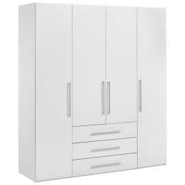 Carryhome ŠATNÍKOVÁ SKRIŇA, biela, biela s vysokým leskom, 196/219/59 cm.