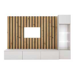 MID.YOU OBÝVACIA STENA, sivá, čierna, dub artisan, biela.