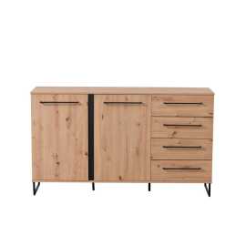 Xora KOMODA, čierna, farba duba, 159/95/42 cm.