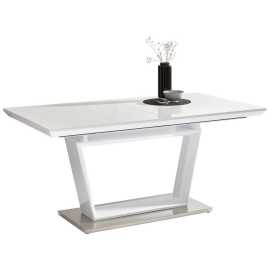 Novel JEDÁLENSKÝ STÔL, biela, farba ušľachtilej ocele, 160(240)/90/76 cm.