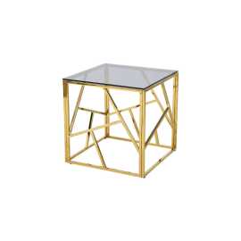 Livetastic PRÍRUČNÝ STOLÍK, sivá, zlatá.
