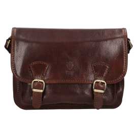 Dámska crossbody kožená kabelka Italia Anne - hnedá.