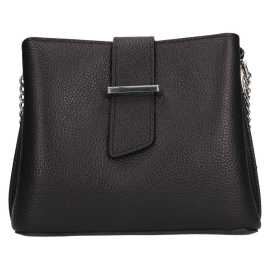 Dámska kožená crossbody kabelka Italia Maiko - čierna.