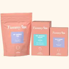 Express Bikinifigur Paket: Fatburner Fat Burner Drink, Appetitzügler Slim Tummy Caps und Abnehm-Tee My Skinny Tea | TummyTox.