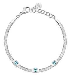 Morellato Oceľový náramok so svetlo modrými kryštálmi Hádok Gioia SAVY34.