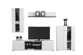 Obývacia stena goro - biela/dub čierny.

 

Spodné diely zostavy sú potom TV stolík a presklená komoda, ktoré stoja na nízkych nožičkách, čo prispieva k lepšej cirkulácii vzduchu v miestnosti.

 

K výrobe tejto obývacej zostavy bolo použité moderné lamino s hrúbkou 16mm, hranené melamínom, posilnené HDF 3mm, a nechýbajú ani ABS hrany.

 

Rozmery obývacej steny Goro sú, v prípade rozvrhnutie nábytku ako na fotografii, 264x182x41,5cm (š, v, h)

 

Ďalšiu inšpiráciu pre vybavenie obývacej izby nájdete v súvisiacich produktoch nižšie.