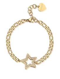 S'Agapõ Očarujúce pozlátený náramok Hviezda s kryštálmi My love SYL16.