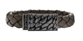 Police Tmavo hnedý kožený náramok pre mužov S14AHW03B.