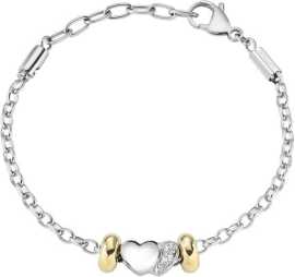 Morellato Oceľový bicolor náramok Drops Heart SCZ714.