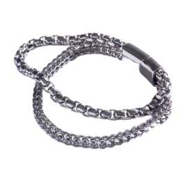 Marc Malone Dvojitý oceľový náramok pre mužov MCGB5052S 21 cm.