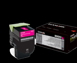 Lexmark 80C0X30 purpurový (magenta) originálny toner.
Originálny toner = záruka priamo od výrobcu tlačiarne
100 % použitie v tlačiarni - bezproblémové fungovanie s vašou tlačiarňou
Použitím originálnej náplne predlžujete životnosť tlačiarne
Overená špičková kvalita - vysoko kvalitná a spoľahlivá tlač originálnou tlačovou kazetou od prvej do poslednej stránky
Trvalé a profesionálne výsledky tlače - dlhodobá udržateľnosť tlače
Kratšia prodleva pri tlači stránok
Garancia Vašej spokojnosti s použitím našej originálnej náplne
Zabezpečujeme bezplatnú recykláciu originálnych náplní
Zlyhanie náplne v menej ako 1% prípadov
Jednoduchá a rýchla výmena náplne

Kód výrobcu: 80C0X30