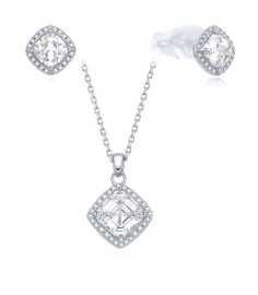MOISS Strieborná sada blyštivých šperkov S0000689 (náhrdelník, náušnice).