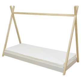 MID.YOU DOMČEKOVÁ POSTEĽ, 90/200 cm biela, farba smreku.