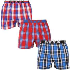 3PACK pánske trenky Styx športová guma viacfarebné (3B110709) S, trenírky.
Hľadáte šortky, ktoré v sebe spájajú štýl, pohodlie a prvotriednu kvalitu?
Vysokokvalitná bavlna pre dokonalé pohodlie
Šortky sú vyrobené z prvotriednej 100 % bavlny, ktorá je nielen mäkká na dotyk, ale aj úžasne priedušná.
Klasický strih a moderný vzhľad
Vďaka voľnému strihu sa v týchto šortkách budete cítiť úplne pohodlne, pretože poskytujú dostatok priestoru na prirodzený pohyb.
Prečo by ste určite mali vyskúšať šortky Styx

100 % bavlna pre maximálne pohodlie: Šortky sú vyrobené z vysokokvalitnej bavlny, ktorá je mäkká, priedušná a jemná k pokožke, čo zaručuje pohodlie počas celého dňa.
Športový tkaný elastický: Pevná, ale pohodlná guma s logom Styx drží šortky na mieste bez nepríjemného zarezávania alebo uvoľňovania.
Česká výroba a kvalitné spracovanie: Styx je tradičná česká značka, ktorá sa pýši precíznym spracovaním, odolnosťou a dlhou životnosťou výrobkov.

Česká značka Styx ponúka zábavu aj prvotriednu kvalitu
Spodnú bielizeň Styx si obľúbia najmä tí, pre ktorých je dôležitá individualita.
Ako sa starať o šortky Styx?
Aby ste si šortky udržali dlho v skvelej kondícii, odporúčame dodržiavať tieto tipy.

Pranie: Odporúčame prať pri teplote 30 °C, aby si bavlna zachovala svoju mäkkosť a farby zostali sýte.
Sušička: Sušenie v sušičke sa neodporúča, aby sa materiál nezrazil.
Žehlenie: Bavlnu je možné žehliť, ale odporúča sa nižšia teplota, aby nedošlo k poškodeniu látky.

Tip: Staňte sa expertom na údržbu spodnej bielizne vďaka radám v našom článku a doprajte svojim obľúbeným kúskom starostlivosť, ktorú si zaslúžia.