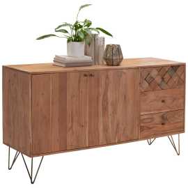 Ambia Home KOMODA, akácia, farba akácie, bronzová, 145/80/45 cm.