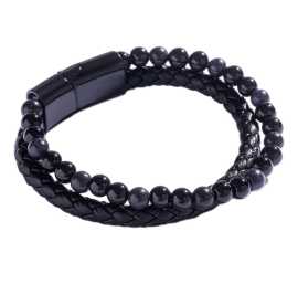 Marc Malone Štýlový dvojitý náramok pre mužov MCGB5034 19 cm.