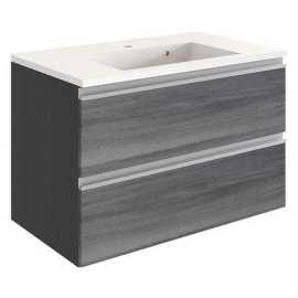 Held SKRINKA S UMÝVADLOM, farba strieborného duba, grafitová, 80 cm.