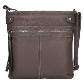Dámska kožená crossbody kabelka Italia Laura - tmavo šedá.