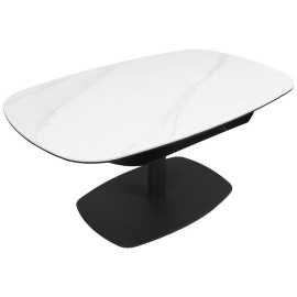 Dieter Knoll KONFERENČNÝ STOLÍK, antracitová, biela, kov, sklo, keramika, 110/70/50-75 cm.