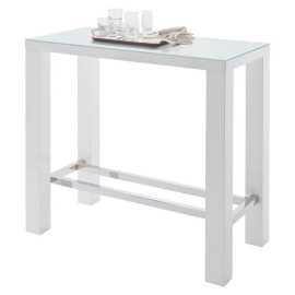 Carryhome BAROVÝ STÔL, biela, 120/60/107 cm.