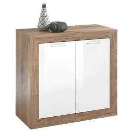 Carryhome KOMODA, farba duba, biela s vysokým leskom, 90/87/42 cm.