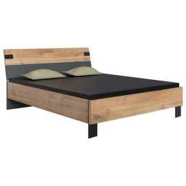 MID.YOU ZOSTAVA S POSTEĽOU, 180/200 cm, grafitová, farba duba.