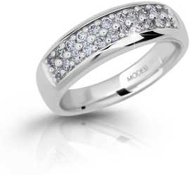 Modesi Trblietavý strieborný prsteň so zirkónmi M11083 50 mm.