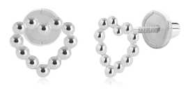 Brilio Nežné náušnice z bieleho zlata Srdiečka 14/194.011/17 Esp White gold.