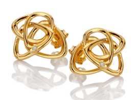 Hot Diamonds Pozlátené náušnice s diamantom Golden Edit Hope DE843.