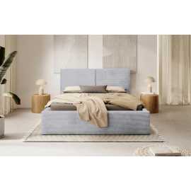 MID.YOU ČALÚNENÁ POSTEĽ, 180/200 cm, svetlosivá.