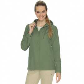 Bushman bunda Uma light green M.
 
 Dostatočne priestrannú kapucňu si môžeš stiahnuť šnúrkami s decentným dizajnovým prešitím, vo vnútri je prešitá rovnako ako vnútorné sedlo bavlnenou látkou s cargo potlačami.
 
 &nbsp;
 Špecifikácia:
 
 
 	100% bavlna
 	220 g/m2
 	keprová väzba(twill)
 	farbená v kuse (garment dye)
 	kapucňa so sťahovaním
 	kovové cvoky