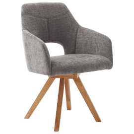 Voleo STOLIČKA S PODRÚČKAMI, tkaná textília, tmavosivá, divoký dub.