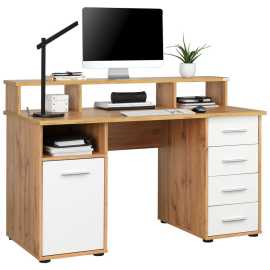 Cantus PÍSACÍ STÔL, biela, dub wotan, 138/67/92 cm.