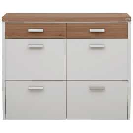 Dieter Knoll VÝKLOPNÁ SKRINKA NA TOPÁNKY, biela, farba duba, divoký dub, 121/95/31 cm.