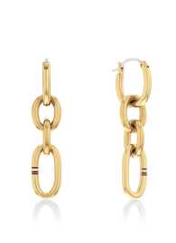 Tommy Hilfiger Moderné pozlátené náušnice Contrast Link Chain 2780786.