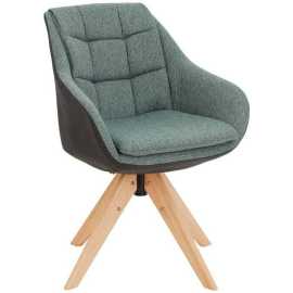 Landscape STOLIČKA S PODRÚČKAMI, tkaná textília, mikrovlákno, antracitová, zelená, farba duba.