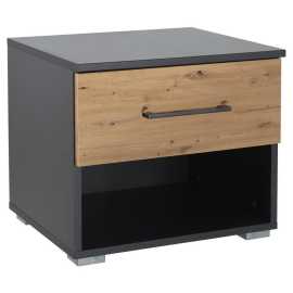 Rauch Möbel NOČNÝ STOLÍK, tmavosivá, dub artisan, 47/43/42 cm.