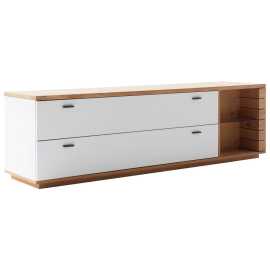 Novel NÍZKA KOMODA, divoký dub, biela, divoký dub, 201/60/50 cm.