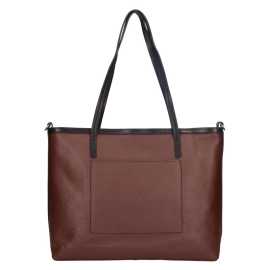 Dámska kožená kabelka Gianní Conti Lotta - hnedo-čierna.