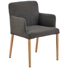 MID.YOU STOLIČKA S PODRÚČKAMI, buklé, antracitová.