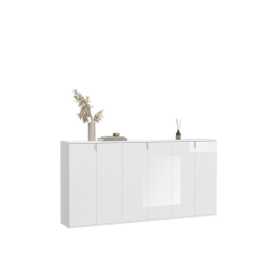 MID.YOU ŠIROKÁ KOMODA, biela s vysokým leskom, 183/99/34 cm.