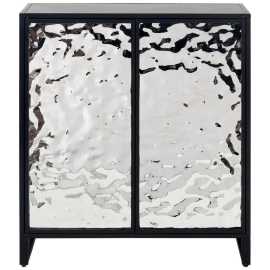 MID.YOU KOMODA, čierna, strieborná, 80/88/31 cm.