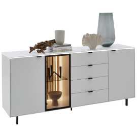 Dieter Knoll ŠIROKÁ KOMODA, biela, 186/82,8/46 cm.