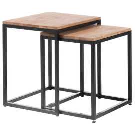 MID.YOU KONFERENČNÝ STOLÍK, čierna, farba duba, drevo, kov, 50/50/40 cm.