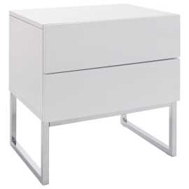 NOČNÝ STOLÍK, biela s vysokým leskom, 50/50/40 cm.