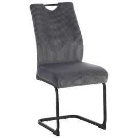 home24 STOLIČKA S PRUŽNÝM PODNOŽÍM, kord, antracitová.