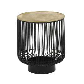 PRÍRUČNÝ STOLÍK, čierna, zlatá.