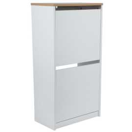 Carryhome VÝKLOPNÁ SKRINKA NA TOPÁNKY, prírodná farba, biela, kaučukové drevo, 49/93/28 cm.